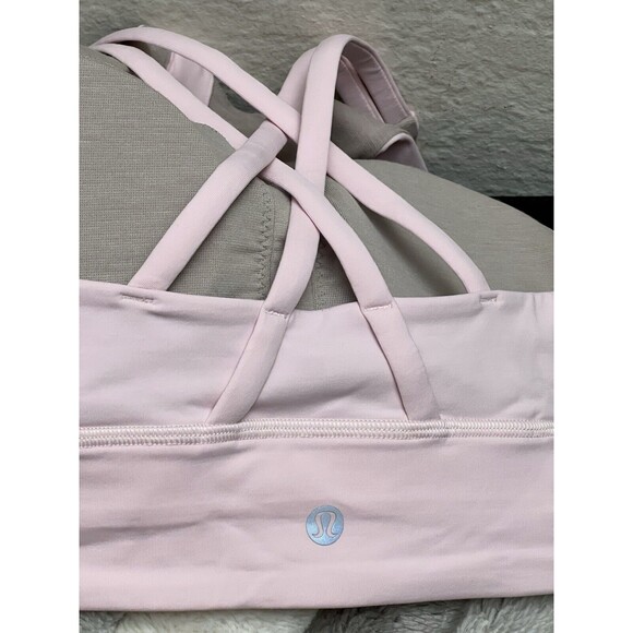 Lululemon Energy High Neck Longline Bra *Zip FUSP Flush Pink Sz 6 New - Picture 4 of 5